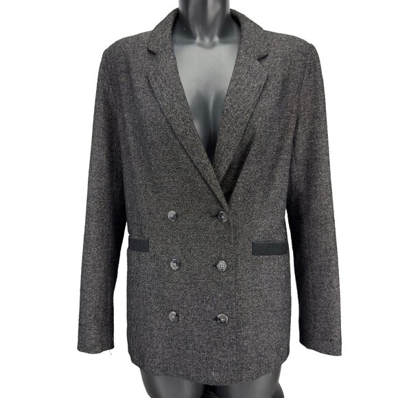 BDG Herringbone Double-Breasted Blazer Jacket Gray Black Women’s M - Picture 5 of 9